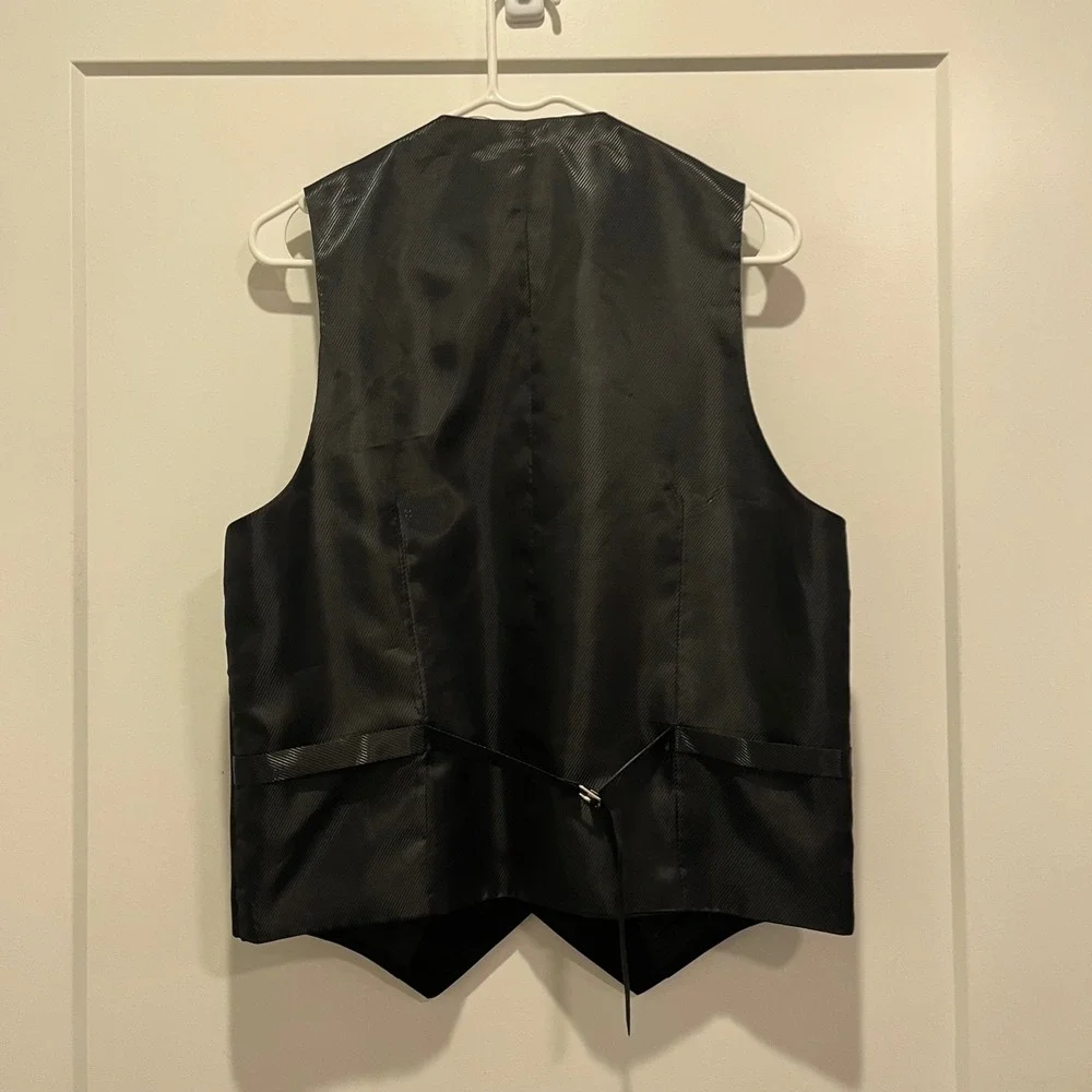 Giorgio Fiorelli Mens Black Satin Formal Suit Vest G47815 Size 38 Regular